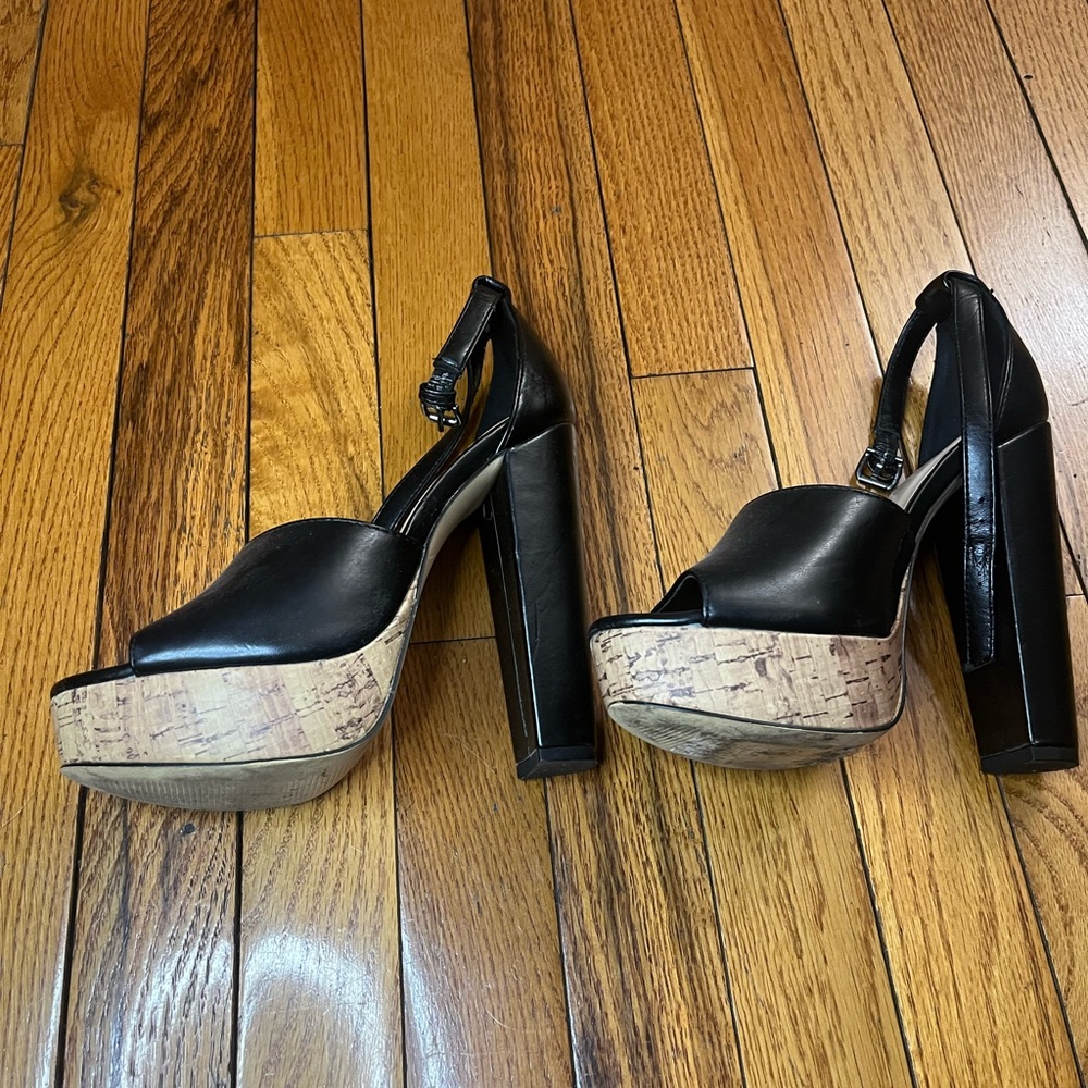 Nicole Miller Black Platform Heels